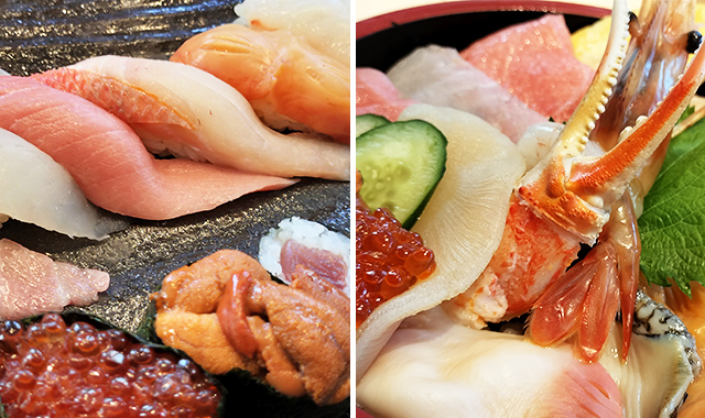 地元で人気の寿司店「塩釜港」握り寿司 or 海鮮丼 1泊2食プラン